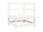 Salon de jardin 6 pièces blanc bois de pin massif 01596DXBF