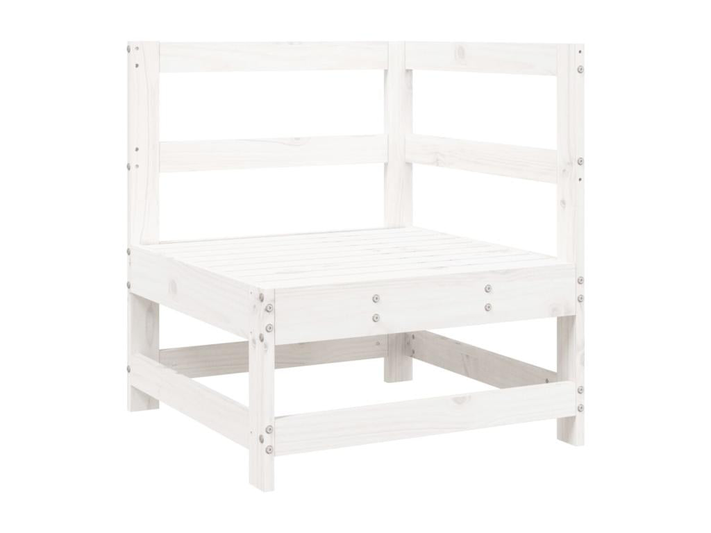 Salon de jardin 6 pièces blanc bois de pin massif 01596DXBF