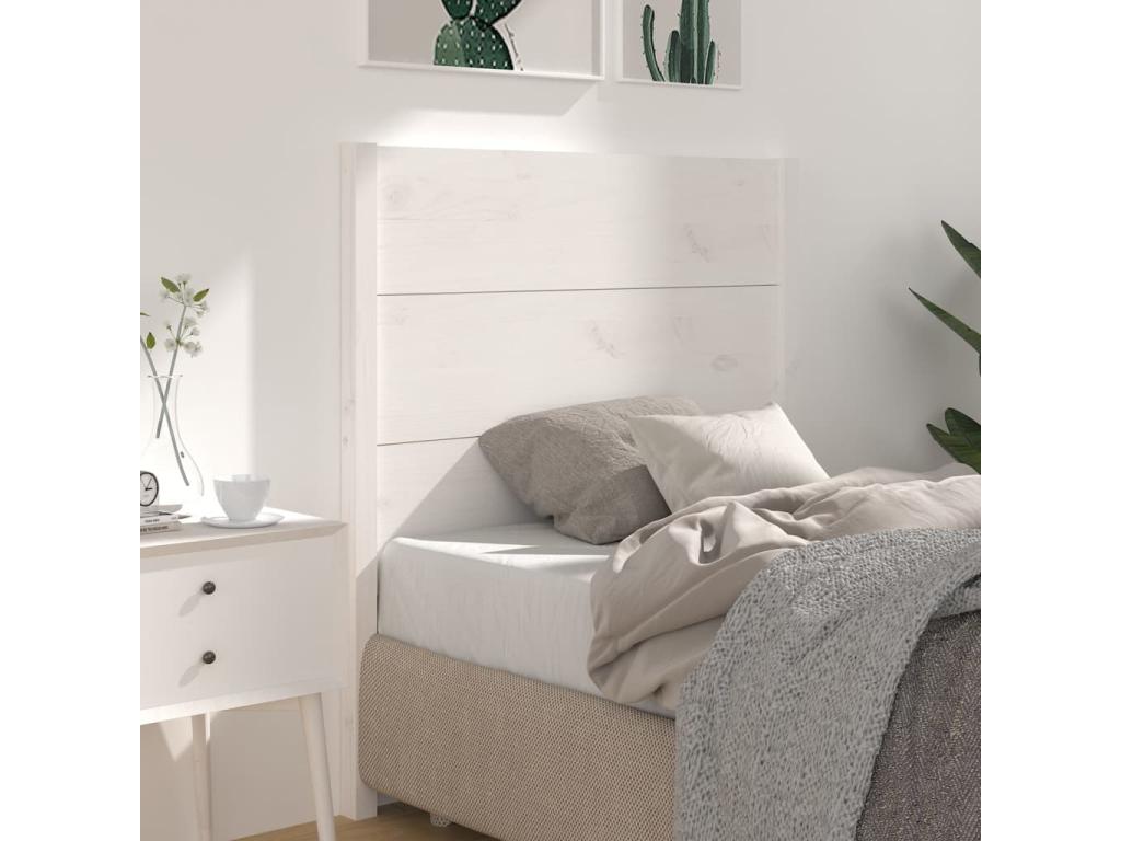 Tête de lit Blanc 81x4x100 cm Bois massif de pin 46871BVVD