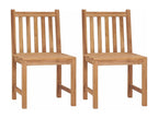 Chaises de jardin lot de 2 avec coussins Bois de teck massif 79755NVMD