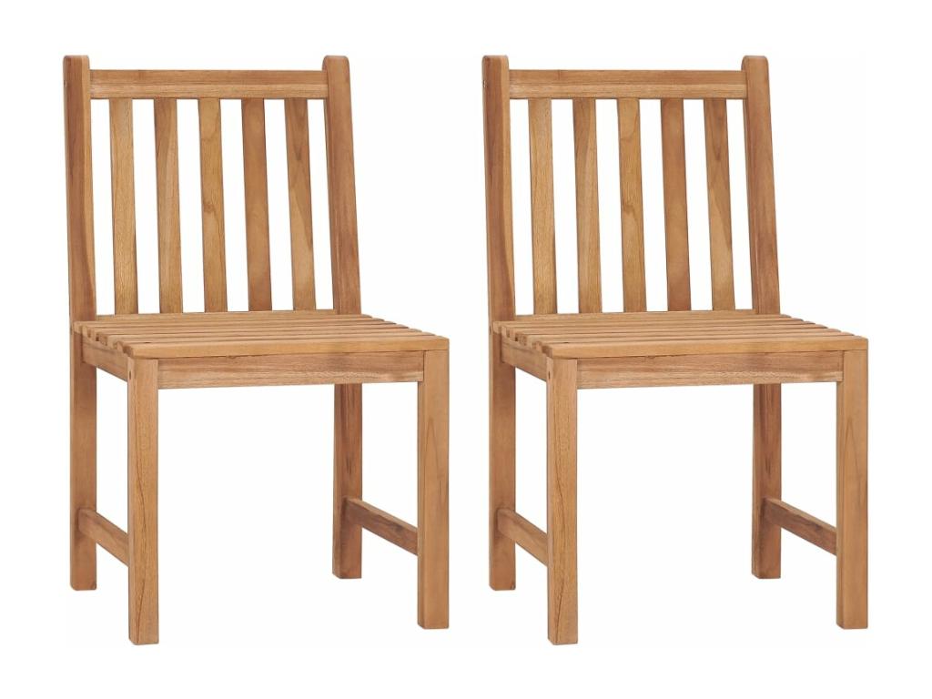 Chaises de jardin lot de 2 avec coussins Bois de teck massif 79755NVMD