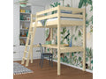 Lit mezzanine en bois - avec bureau N03 Pin Clair 120x190 42097DOLG