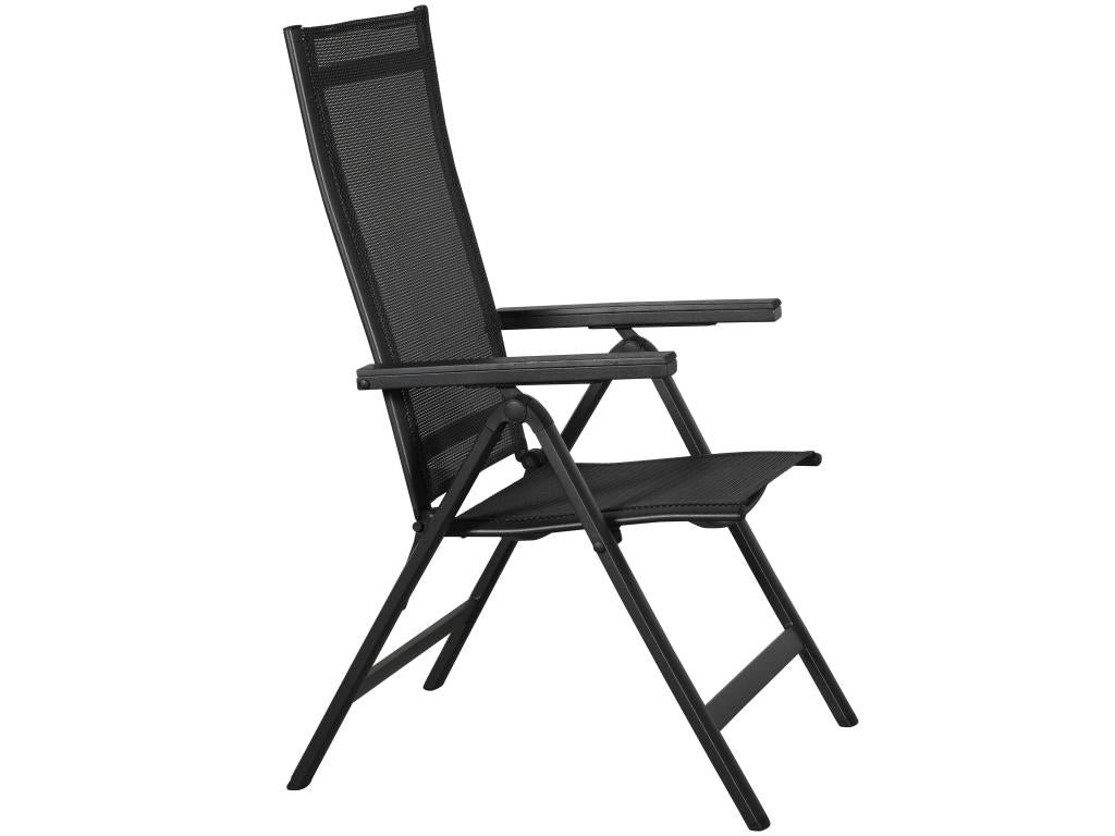 Calmetop 1 x chaise de jardin dossier réglable 6 positions noir/noir. 28861EYXL