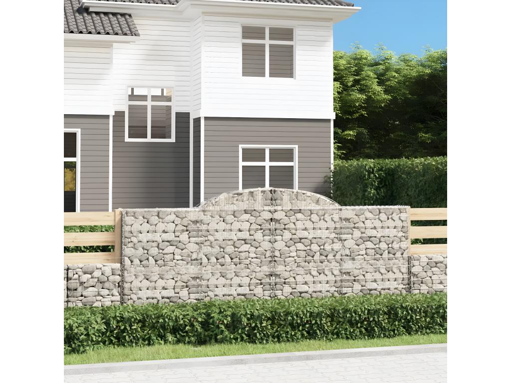 Paniers à gabions arqués 5 pièces 300x30x120/140 cm fer galvanisé 55855WKZE