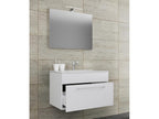 Artvivrestore 3-pièces lavabo meuble de salle de bains ensemble lavabo Artvivrestore tiroir miroir blanc - 80 44061AXGG
