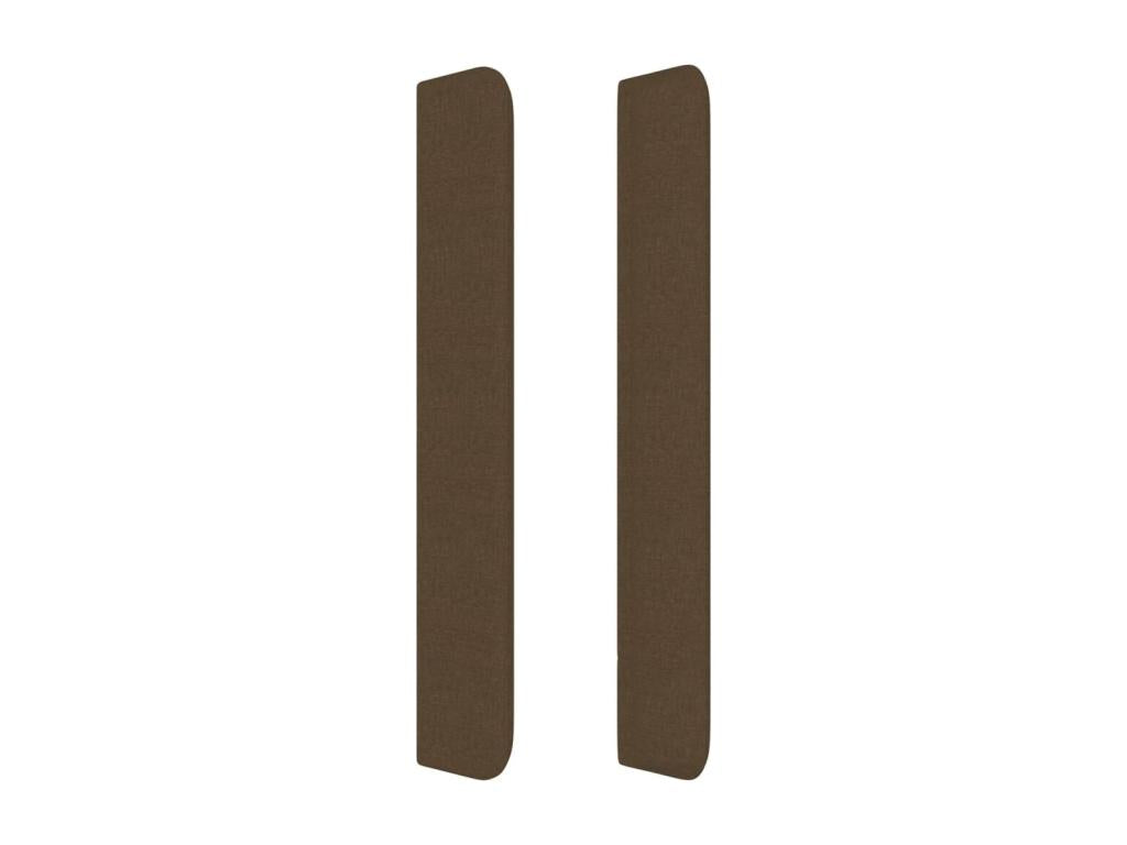 Tête de lit avec oreilles Marron foncé 183x16x118/128 cm Tissu 21789QMQK