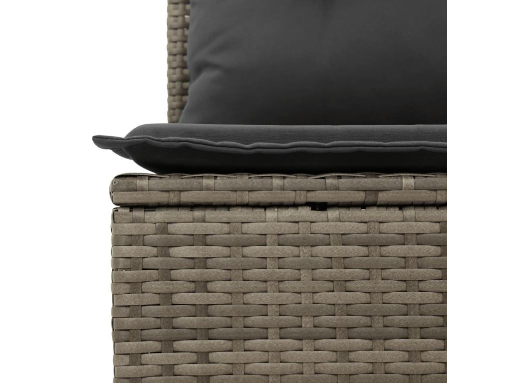 Salon de jardin avec coussins 7 pcs gris résine tressée 48075UETG