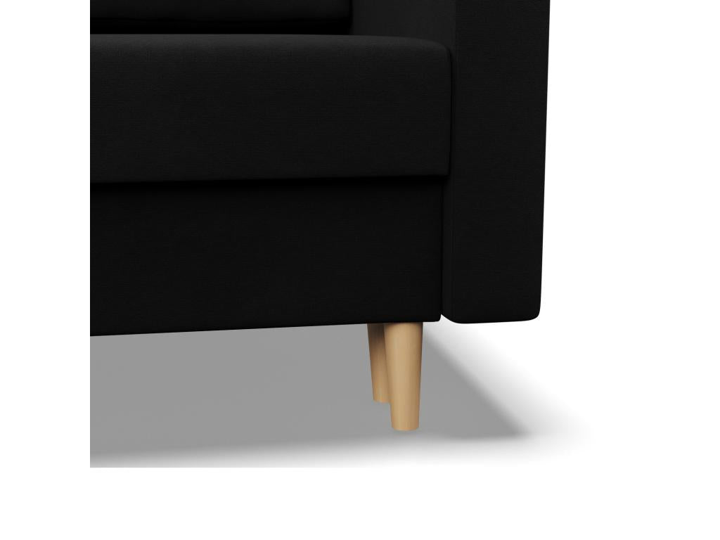 Droite Canapé d'angle avec fonction couchage Coussin réversible Noir 48937HJPH