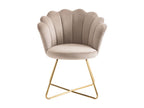 Lot de 2 chaises en velours et métal - Beige et doré - Calmetop II 62496VIAI