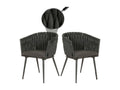 Chaise de salle à manger Calmetop-N38 lot de 2 anthracite Coussin gris foncé 43121LOBK