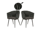 Chaise de salle à manger Calmetop-N38 lot de 2 anthracite Coussin gris foncé 43121LOBK