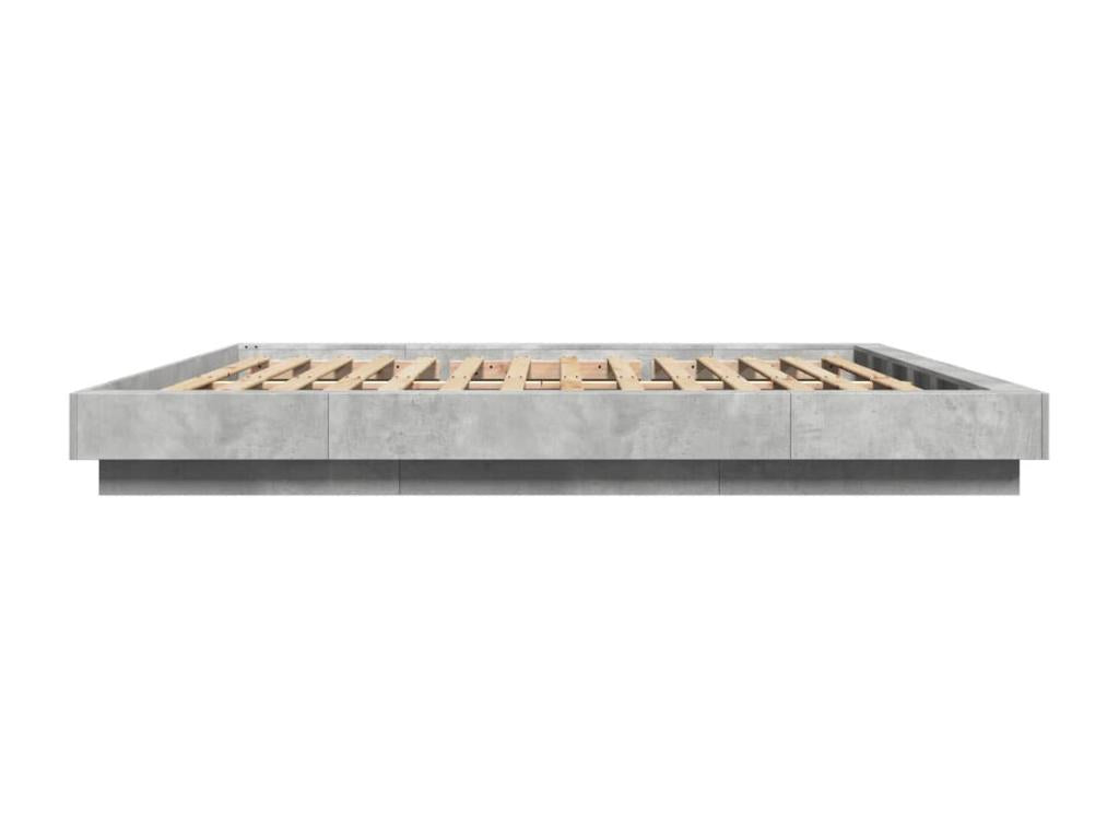 Cadre de lit avec Artvivrestoreères LED gris béton 180x200 61342TMVT