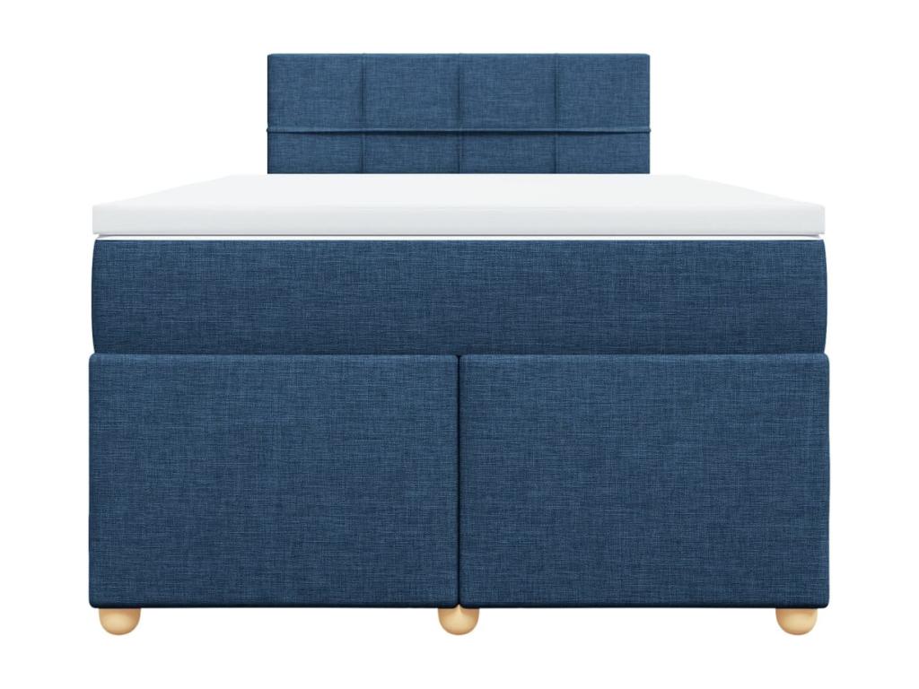 Sommier à Calmetop de lit avec matelas bleu 120x190 cm tissu 86135DFLV