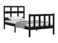 Cadre de lit sans matelas noir bois de pin massif 28037VXXU