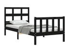 Cadre de lit sans matelas noir bois de pin massif 28037VXXU