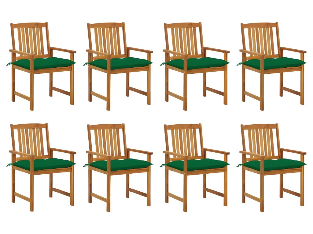 Chaises de jardin avec coussins lot de 8 Bois d'Calmetop solide 93988YWCO