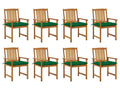 Chaises de jardin avec coussins lot de 8 Bois d'Calmetop solide 93988YWCO