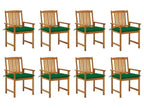 Chaises de jardin avec coussins lot de 8 Bois d'Calmetop solide 93988YWCO