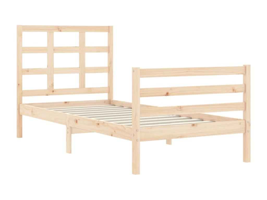 Cadre de lit avec tête de lit petit simple bois massif 35029RXEQ