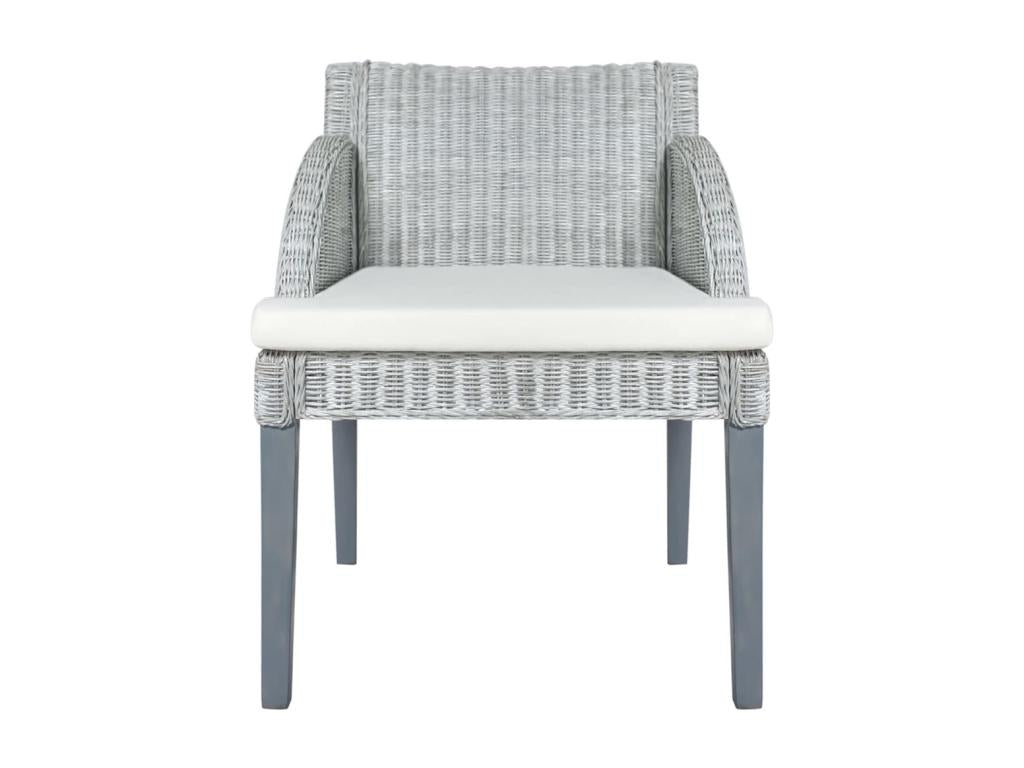 Chaise à manger avec coussin Gris Rotin naturel 39309LVFC