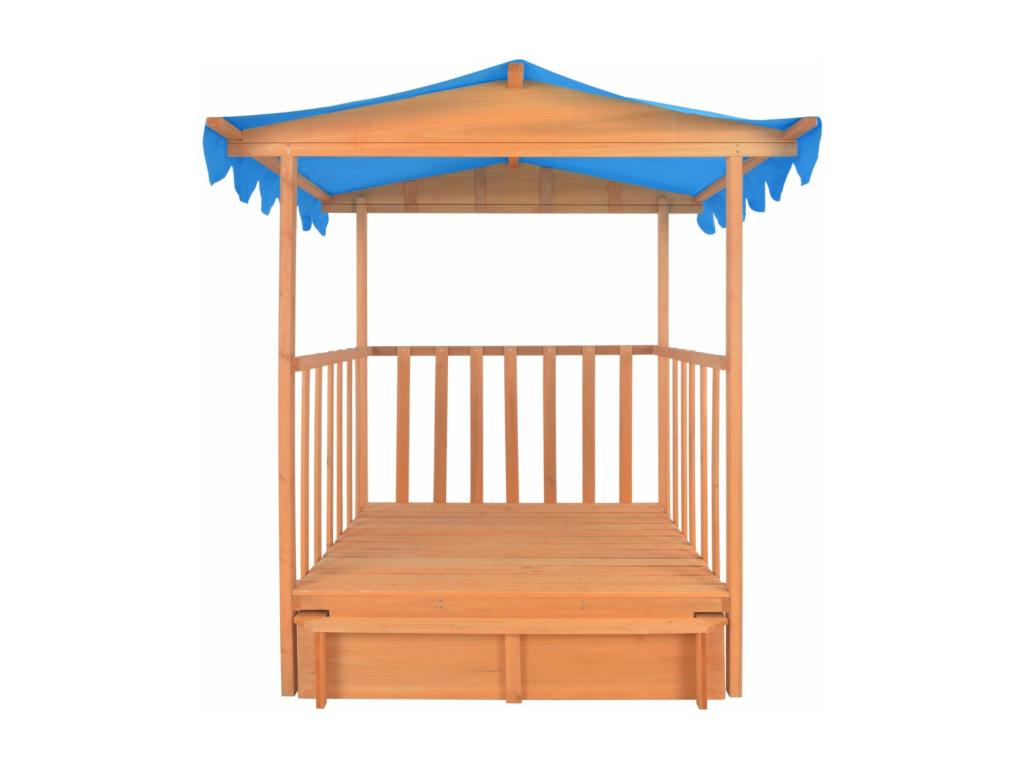 Maison de jeu d'enfants bois bleue 130x130x143 cm 02 0005061 42266CISG