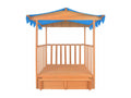 Maison de jeu d'enfants bois bleue 130x130x143 cm 02 0005061 42266CISG