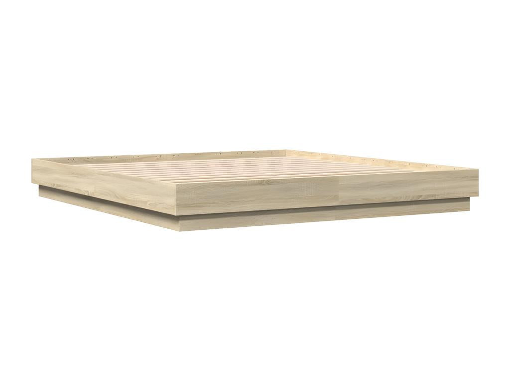 Cadre de lit chêne Artvivrestore 180x200 cm bois d'ingénierie 94082ZDUJ