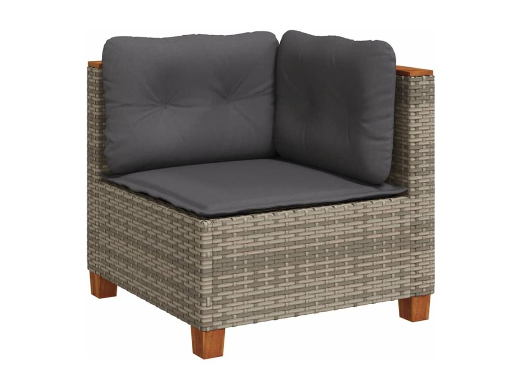 Salon de jardin 5 pcs avec coussins gris résine tressée 88158QUTG