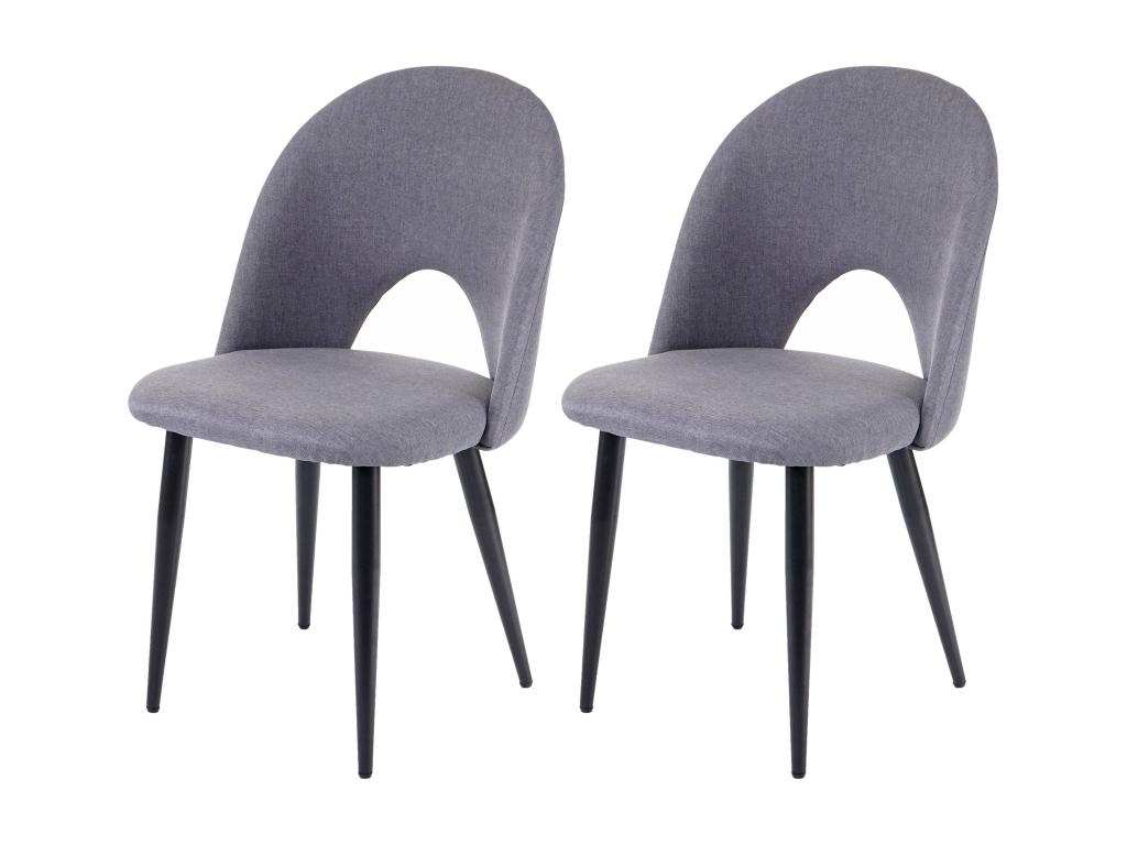 Chaise de salle à manger Artvivrestore-D73 lot de 2 gris foncé 25819NHZF