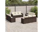 Salon de jardin avec coussins 12 pcs marron résine tressée 67240RAYG