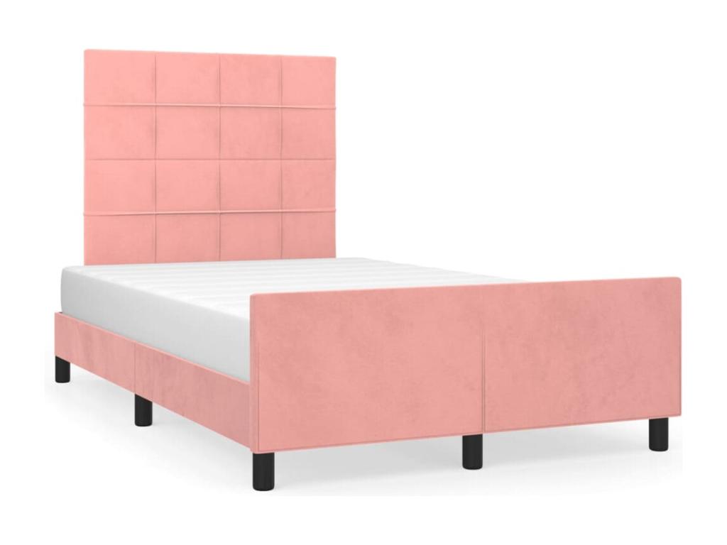 Cadre de lit avec tête de lit rose 120x190 velours 88325SVNM