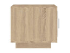 Table basse Blanc et chêne Calmetop 51x50x45 Bois d'ingénierie 82786RZEF