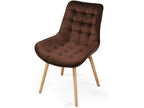 Lot de 6 chaises de salon salle à manger pied en bois et velours marron 01 0000542 26692VJBG