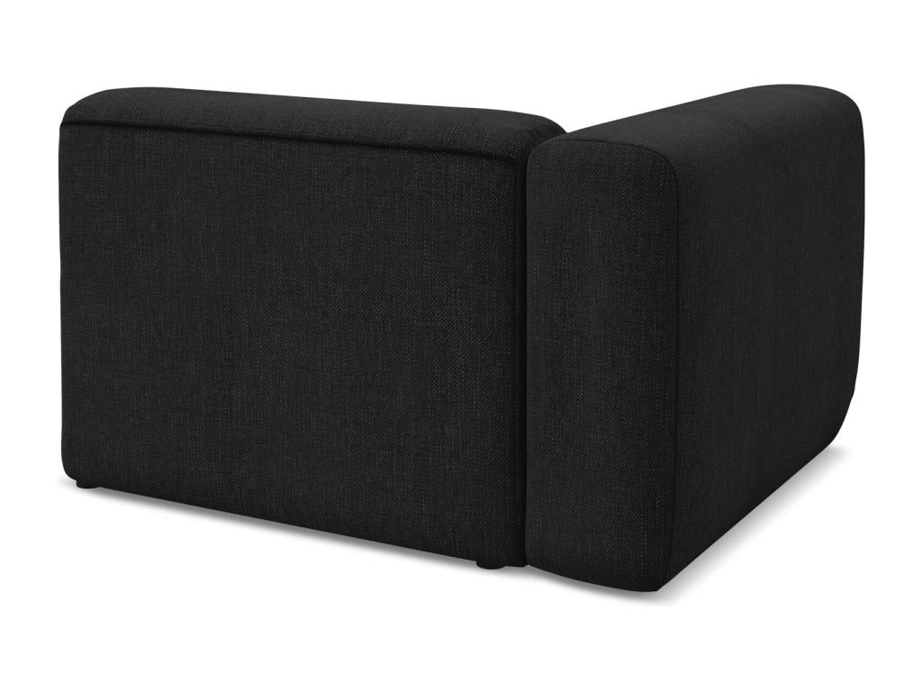 Module avec accoudoirs gauche en tissu chenille - noir - Artvivrestore 97760FPLE