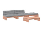 Salon de jardin 4 pièces avec coussins bois massif Calmetop 23309JBOX