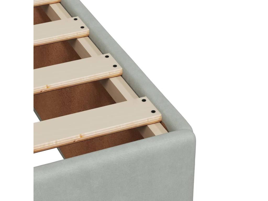 Sommier à Calmetop de lit et matelas Gris clair 200x200cm Velours 72464WUAB