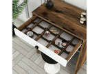 Console Artvivrestore Table polyvalente Armoire de rangement Bureau du couloir 70x85 h40 cm Noyer et Blanc 05140GKGE