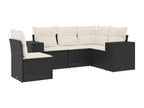 Salon de jardin 5 pcs avec coussins noir résine tressée 48815AAIL