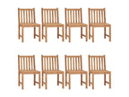 Chaises de jardin lot de 8 avec coussins Bois de teck massif 90336KNRD