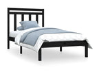 Cadre de lit sans matelas noir 100x200 cm bois massif 40568DRAY