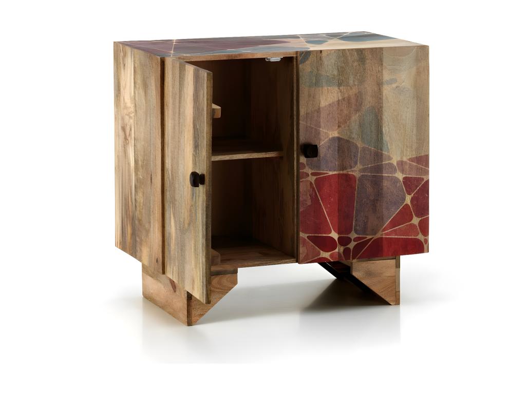 Calmetop - Buffet 81x75 H cm en bois de manguier marron 36257HALU