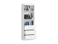 Bibliothèque de bureau Calmetop R60 Blanche 60 cm 3 tiroirs façade Blanche 3 étagères 60x35x180 cm 44631SRCM