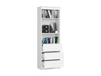 Bibliothèque de bureau Calmetop R60 Blanche 60 cm 3 tiroirs façade Blanche 3 étagères 60x35x180 cm 44631SRCM