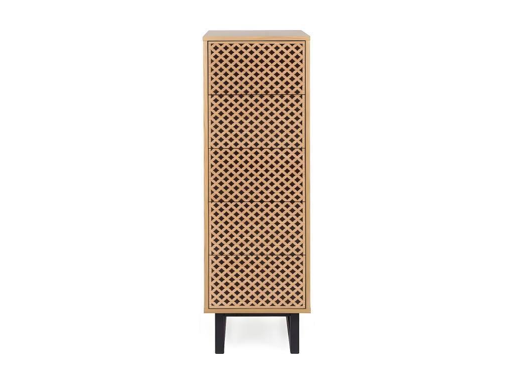 Chiffonnier 5 Tiroirs Diamants Calmetop 123cm Naturel 56690HHJF