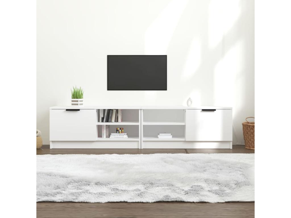 Meubles TV 2 pièces Blanc 80x35x36.5 cm Bois d'ingénierie 53745IORY