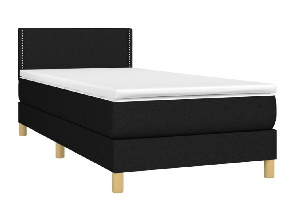 Sommier tapissier avec matelas et LED Noir 100x200 cm Tissu 84024RWEA