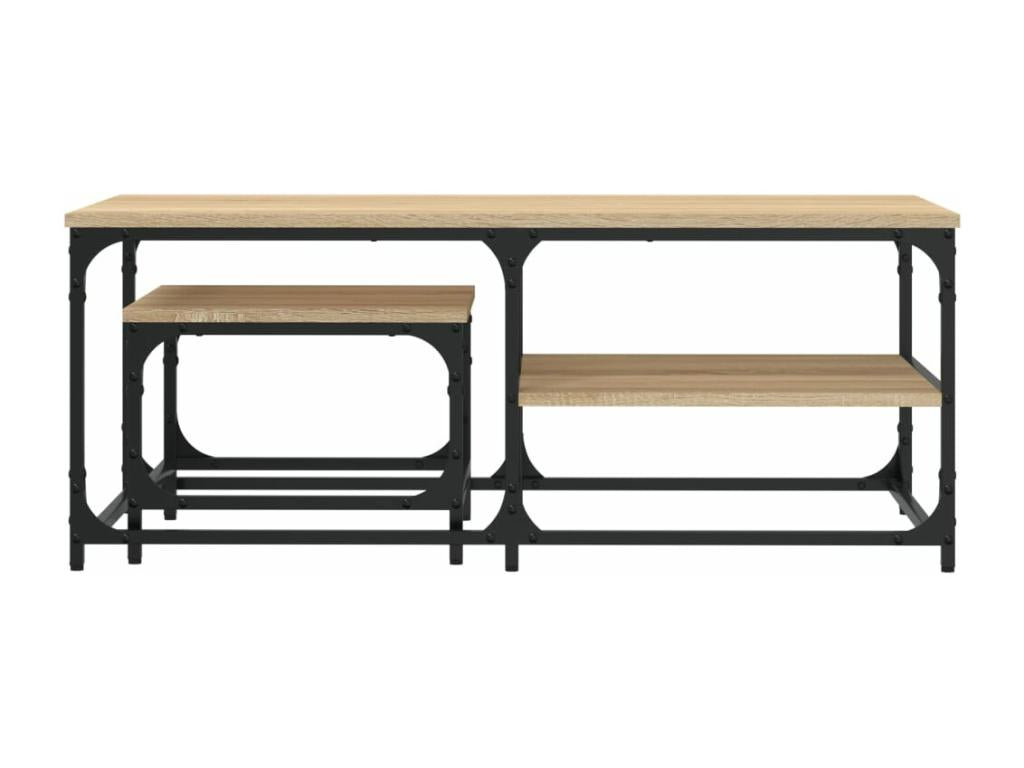 Tables basses gigognes 2 pièces chêne Artvivrestore bois d'ingénierie 46084ICMF