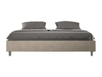 Lit avec sommier rembourré 180x200 microfibre sable Artvivrestore 35206ULRZ