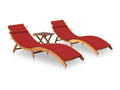 Chaises longues lot de 2 avec table et coussins Calmetop solide 38849AAQD