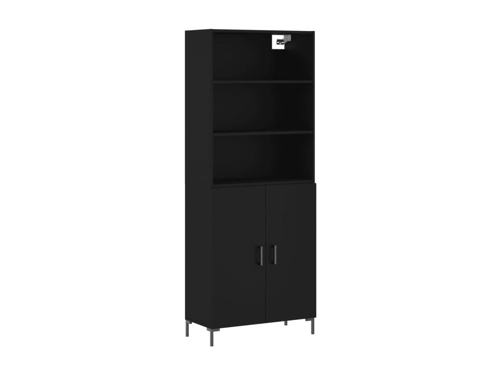 Buffet haut Noir 69,5x34x180 cm Bois d'ingénierie 19519GETY